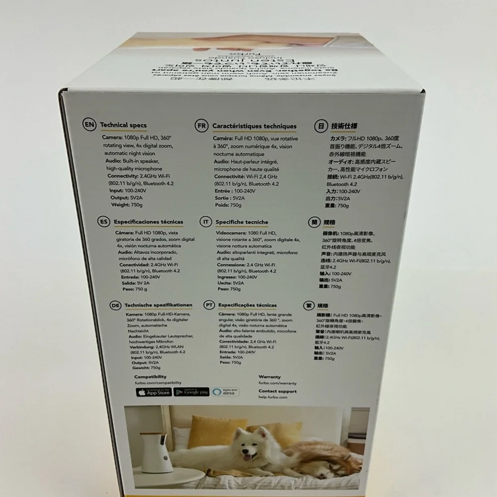 Furbo Dog Camera White and Gold New In Box